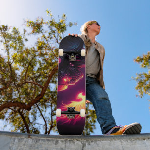 Ciber Futuristische Robot Phoenix Vuur Geest Persoonlijk Skateboard