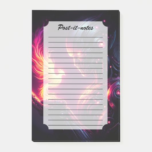 Ciber Futuristische Robot Phoenix Vuur Geest Post-it® Notes (Voorkant)
