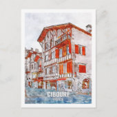 Ciboure France Travel Place Waterverf Briefkaart (Voorkant)