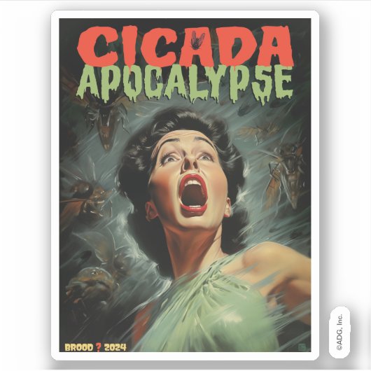 Cicada Apocalypse 2024 Sticker (Voorkant)
