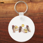 Cicada Band met Gong, Trumpet en Drum Sleutelhanger (Voorkant)