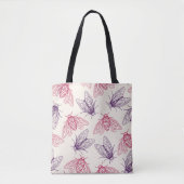 Cicada Botanical Pattern Cream Pink Purple Tote Bag (Voorkant)