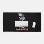 Cicada Brood Houd Kalm en Draag Oordoppen Bureaumat (Keyboard & Muis)