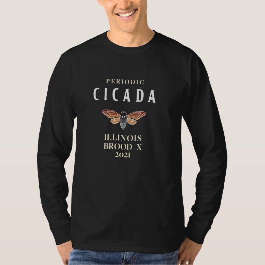Cicada Brood X 2021 Illinois Edition T-shirt (Voorkant)