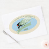 Cicada Brood X Emergence 2021 Ovale Sticker (Envelop)