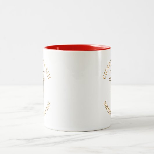 Cicada Brood XIII ILLINOIS 2024 Aangepaste tekst Tweekleurige Koffiemok (Center)