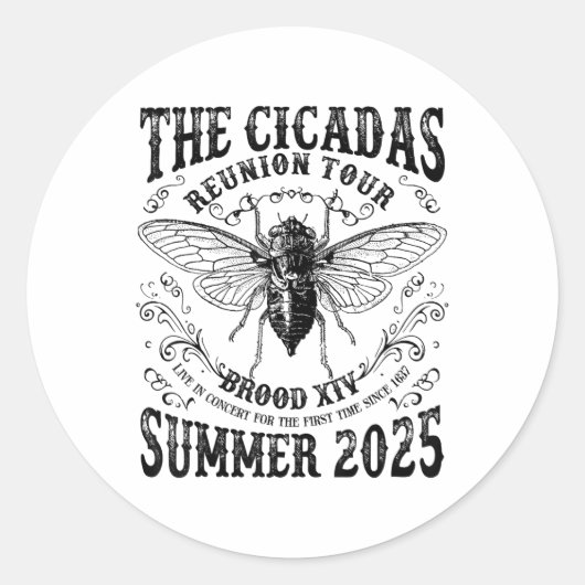 Cicada Brood XIV Reünie Tour Zwerm Cicadas Zomer Ronde Sticker (Voorkant)