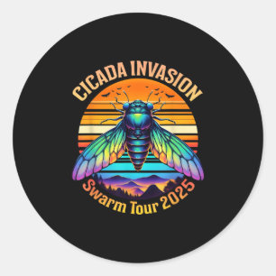 Cicada Brood XIV Summer Cicadas Swarm Tour 2025 Ronde Sticker