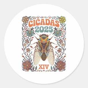 Cicada Brood XIV Zomer 2025 Reünie Tour Zwerm CI Ronde Sticker