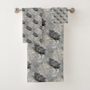 Cicada Bug Face Natuur Pattern Bad Handdoek