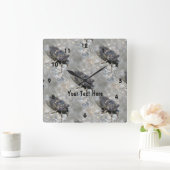 Cicada Bug Face Natuur Pattern - Gepersonaliseerd Vierkante Klok (Huis)