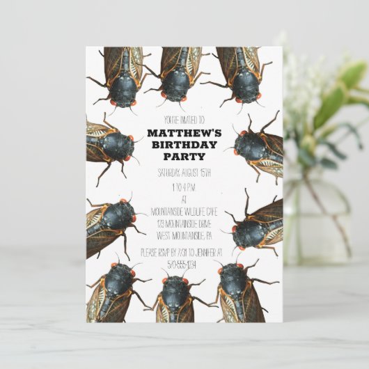 Cicada Bug, Insecten Foto gepersonaliseerd Kaart (Staand voorkant)