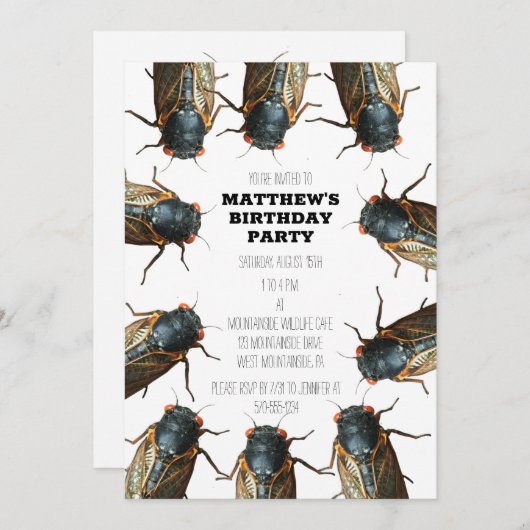 Cicada Bug, Insecten Foto gepersonaliseerd Kaart (Voorkant / Achterkant)