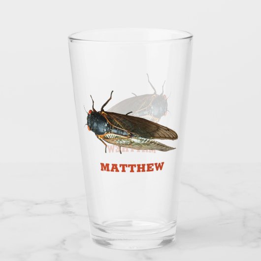 Cicada Bug, Sect Foto gepersonaliseerd Glas (Voorkant)