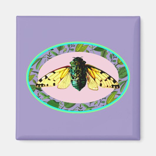 Cicada Bugs Insect Zomertour Emergence Camping Magneet (Voorkant)