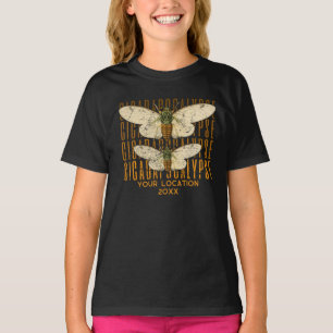 Cicada Cicadapocalypse 2024 Aangepaste locatie T-shirt