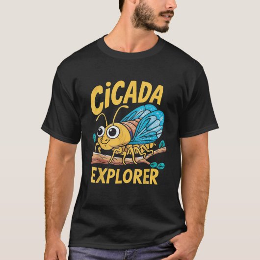 Cicada Explorer Schattige Zomer Bug Adventure Kind T-shirt (Voorkant)