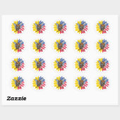 Cicada Harmonica Zonnebloem 4 juli Ronde Sticker (Vel)