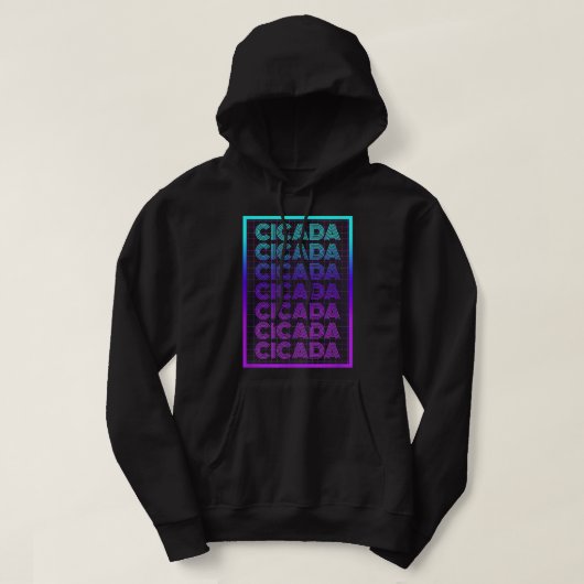 Cicada Insect 70s Retro Cicada Hoodie (Design voorkant)
