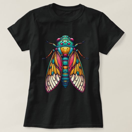 Cicada Insect Bug Kleurrijke Cicada Mannen Vrouwen T-shirt (Design voorkant)