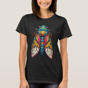 Cicada Insect Bug Kleurrijke Cicada Mannen Vrouwen T-shirt