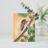 Cicada Insect Illustration Art Briefkaart (Staand voorkant)