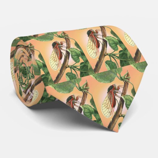 Cicada Insect Illustration Art Stropdas (Opgerold)
