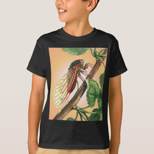 Cicada Insect Illustration Art T-shirt (Voorkant)