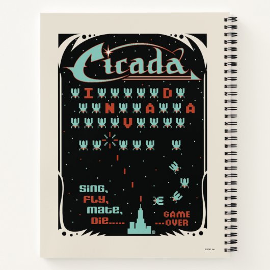 Cicada Invada Notitieboek (Achterkant)
