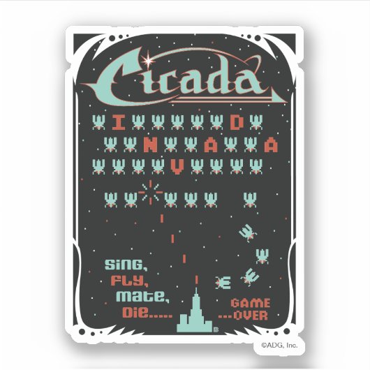 Cicada Invada Sticker (Voorkant)