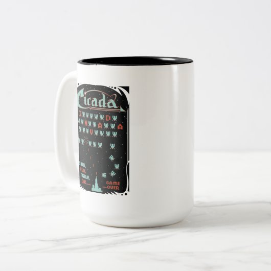 Cicada Invada Tweekleurige Koffiemok (Voorkant links)