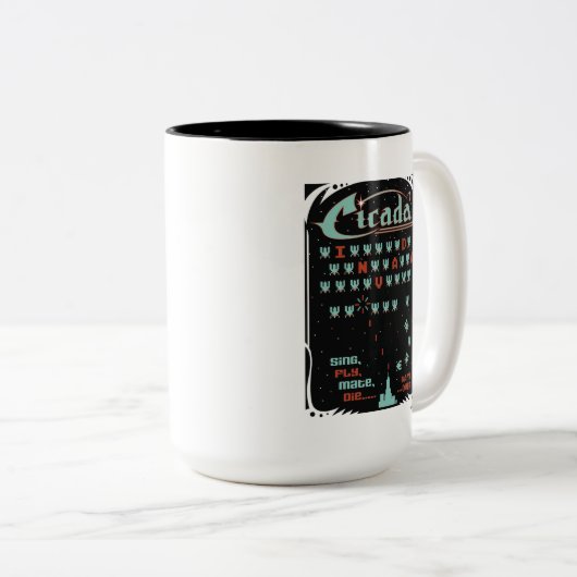 Cicada Invada Tweekleurige Koffiemok (Voorkant rechts)