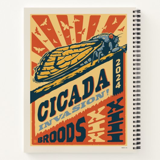 Cicada Invasion 2024 Brief Pers Notitieboek (Achterkant)