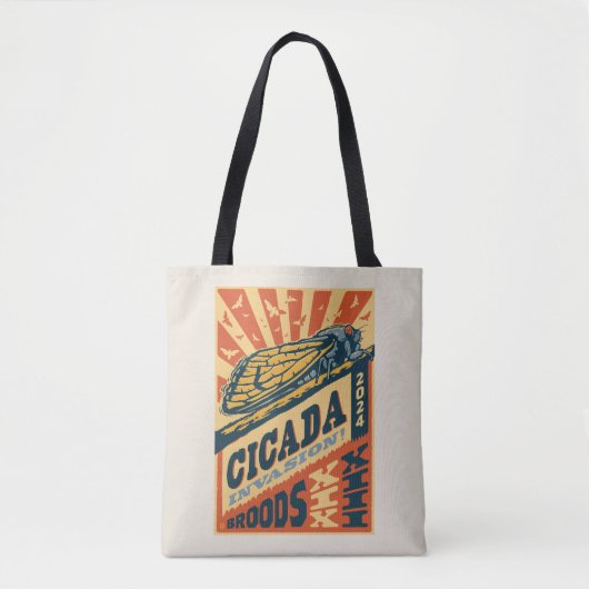 Cicada Invasion 2024 Brief Pers Tote Bag (Voorkant)