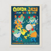 Cicada Jazz Jam Sessie Briefkaart (Voorkant)