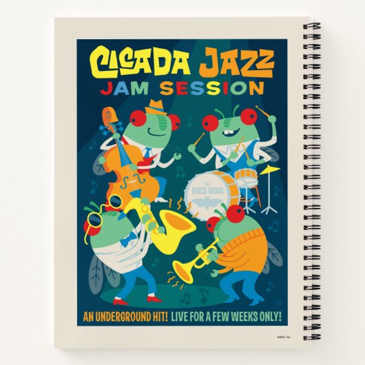 Cicada Jazz Jam Sessie Notitieboek (Achterkant)