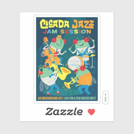 Cicada Jazz Jam Sessie Sticker (Vel)