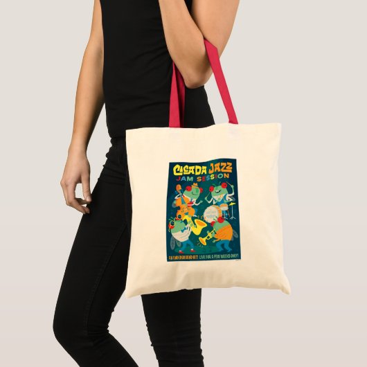 Cicada Jazz Jam Sessie Tote Bag (Voorkant (product))