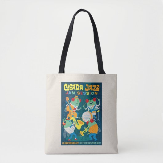 Cicada Jazz Jam Sessie Tote Bag (Voorkant)