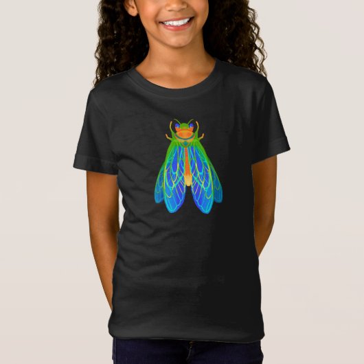 Cicada kleurrijke illustratie, Cicada Shirt 2024 I (Voorkant)