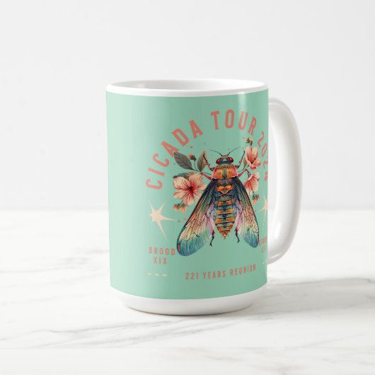 Cicada Lover Cicada Fest 2024 Broods XIX & XIII Koffiemok (Voorkant rechts)