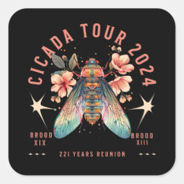 Cicada Lover Cicada Fest 2024 Broods XIX & XIII Vierkante Sticker