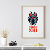 Cicada Magicada Brood XIII Aangepaste tekst Perfect Poster
