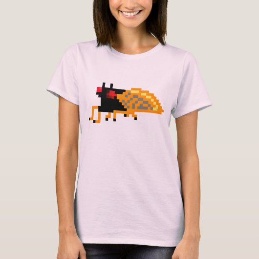 Cicada Mania Pixel Cicada T-shirt (Voorkant)
