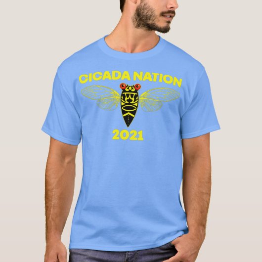 Cicada Nation 2021 Brood X zwerm 17 jaar sprinkhaa T-shirt (Voorkant)