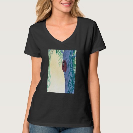 Cicada on Tree of the Moon by Ohara Koson T-shirt (Voorkant)