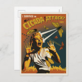 Cicada schreeuwende dame 2024 briefkaart (Voorkant / Achterkant)