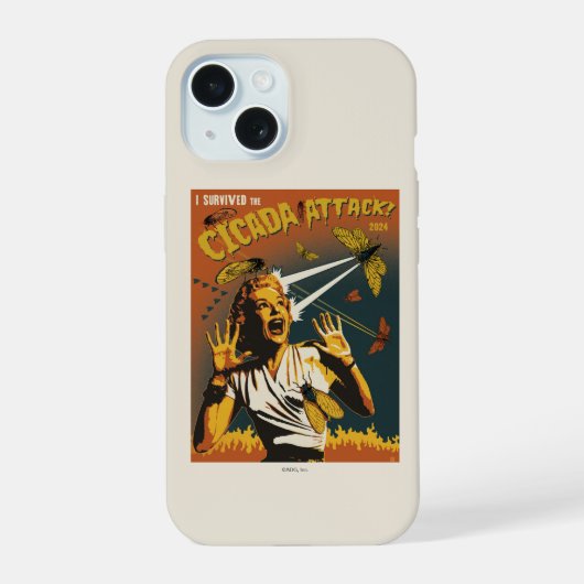 Cicada schreeuwende dame 2024 iPhone 15 case (Achterkant)