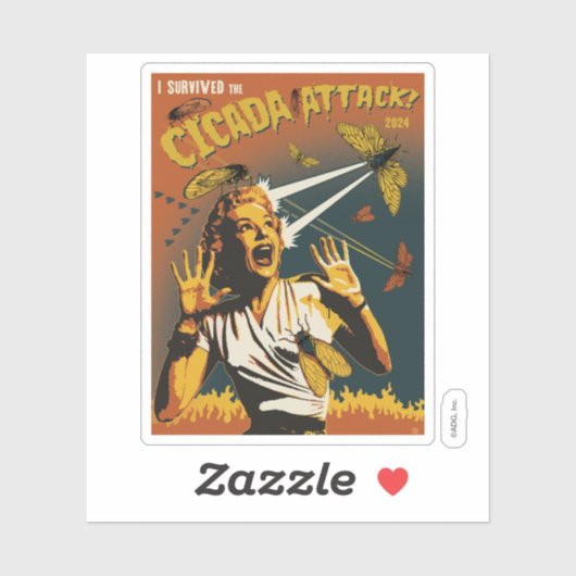 Cicada schreeuwende dame 2024 sticker (Vel)