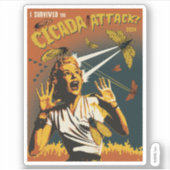 Cicada schreeuwende dame 2024 sticker (Voorkant)